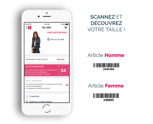 Application-fitizzy barecode trouvez votre taille avec l'application mobile fitizzy